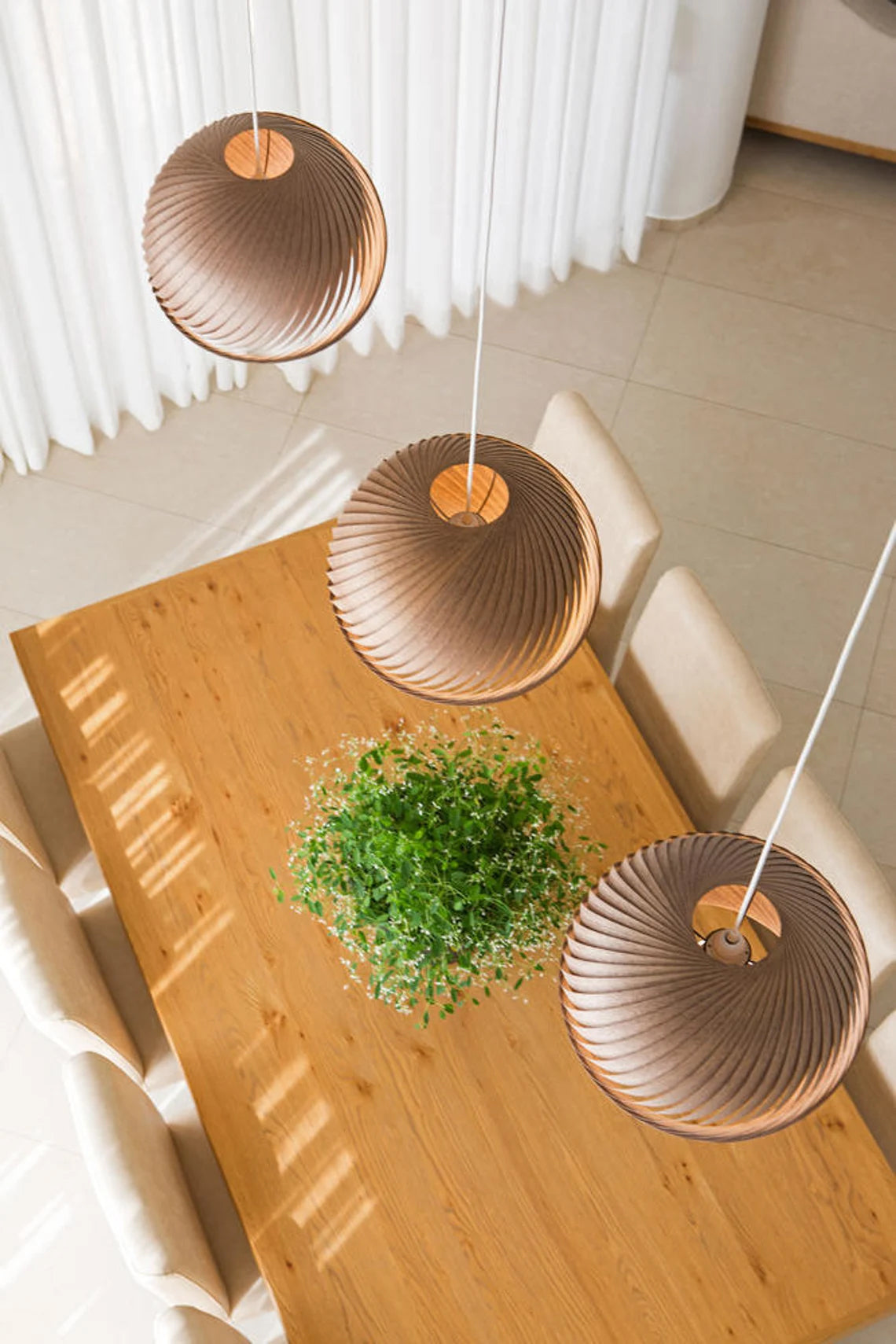 Pendant lamp wind walnut