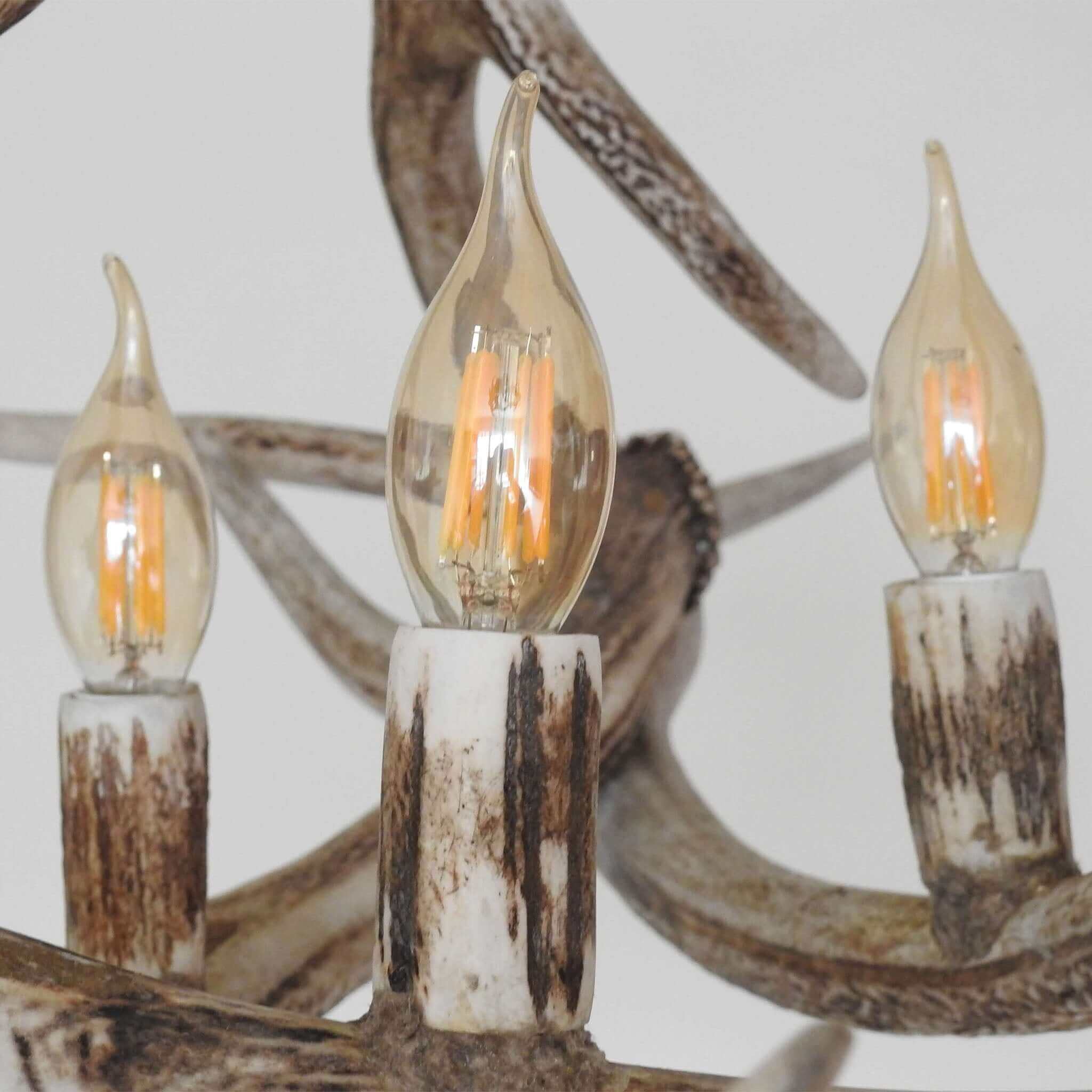 White triangle antler chandelier