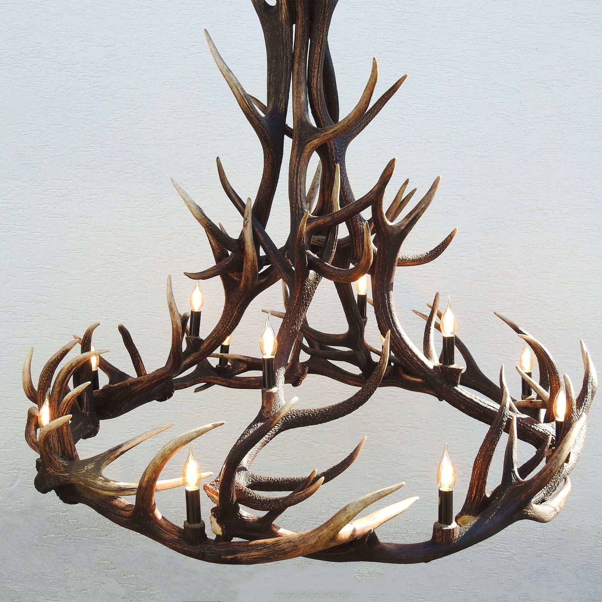 Large antler chandelier for 12 lights