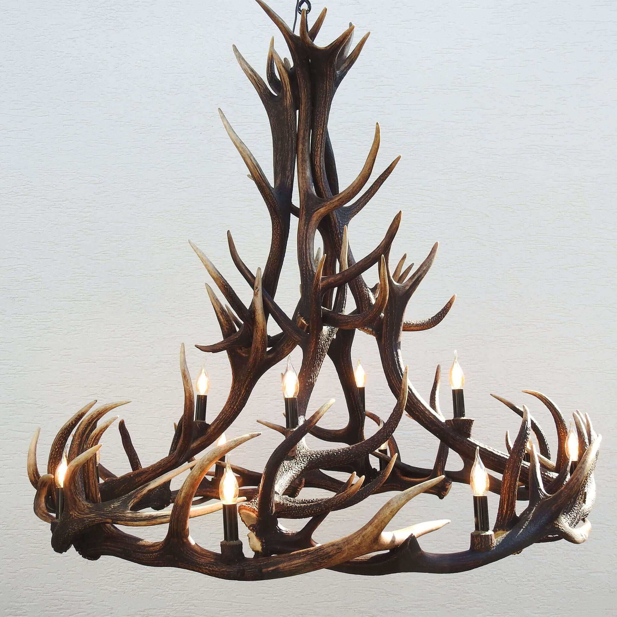 Large antler chandelier for 12 lights