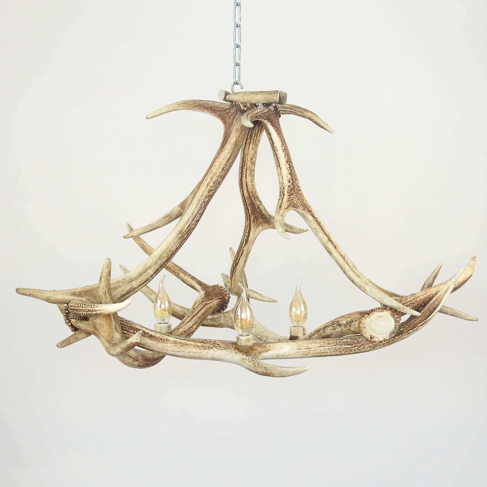 White triangle antler chandelier
