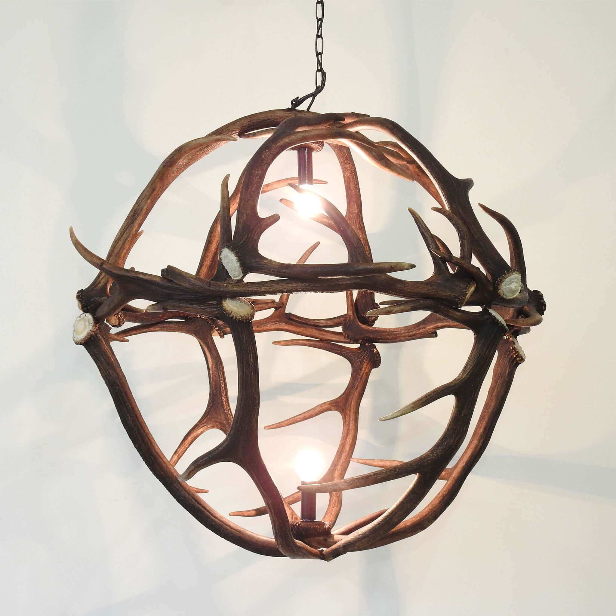 Globe antler chandelier