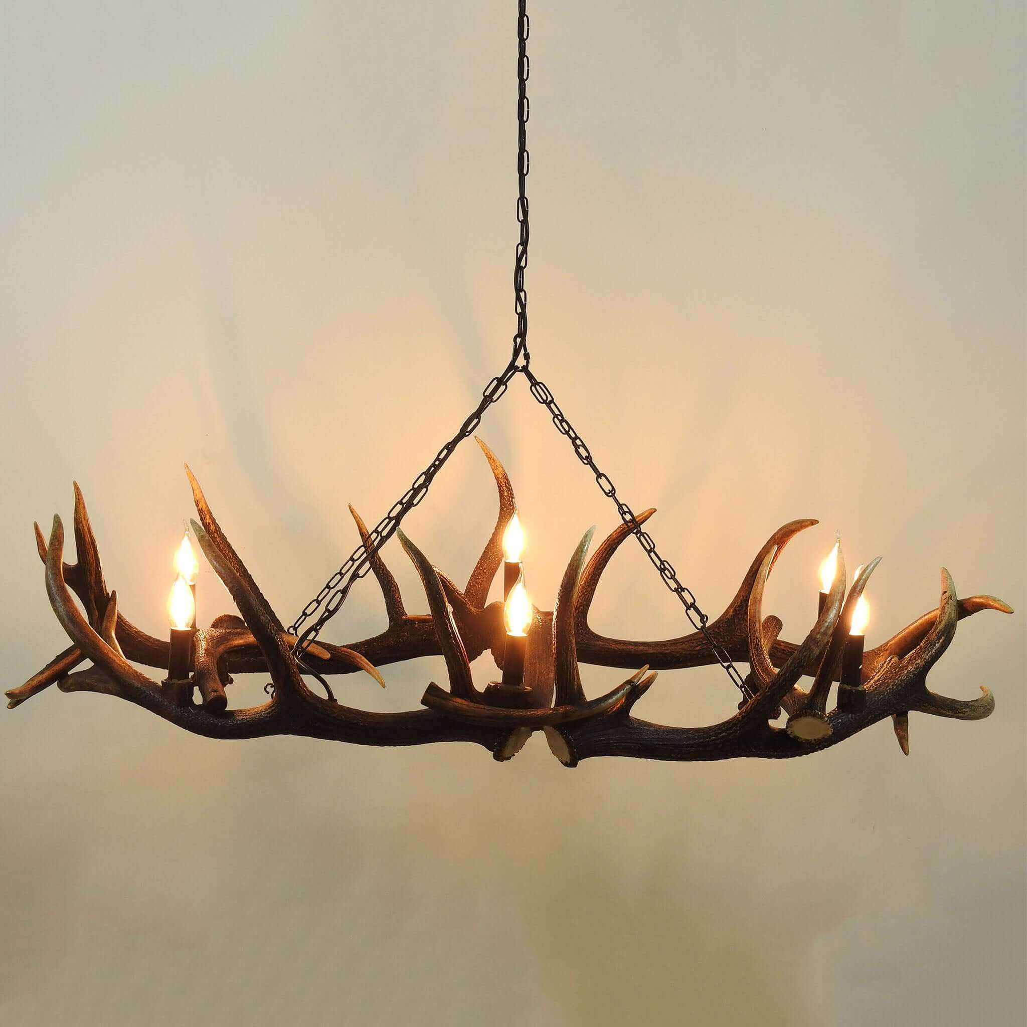 Elipse antler chandelier for 6 lights with downlights