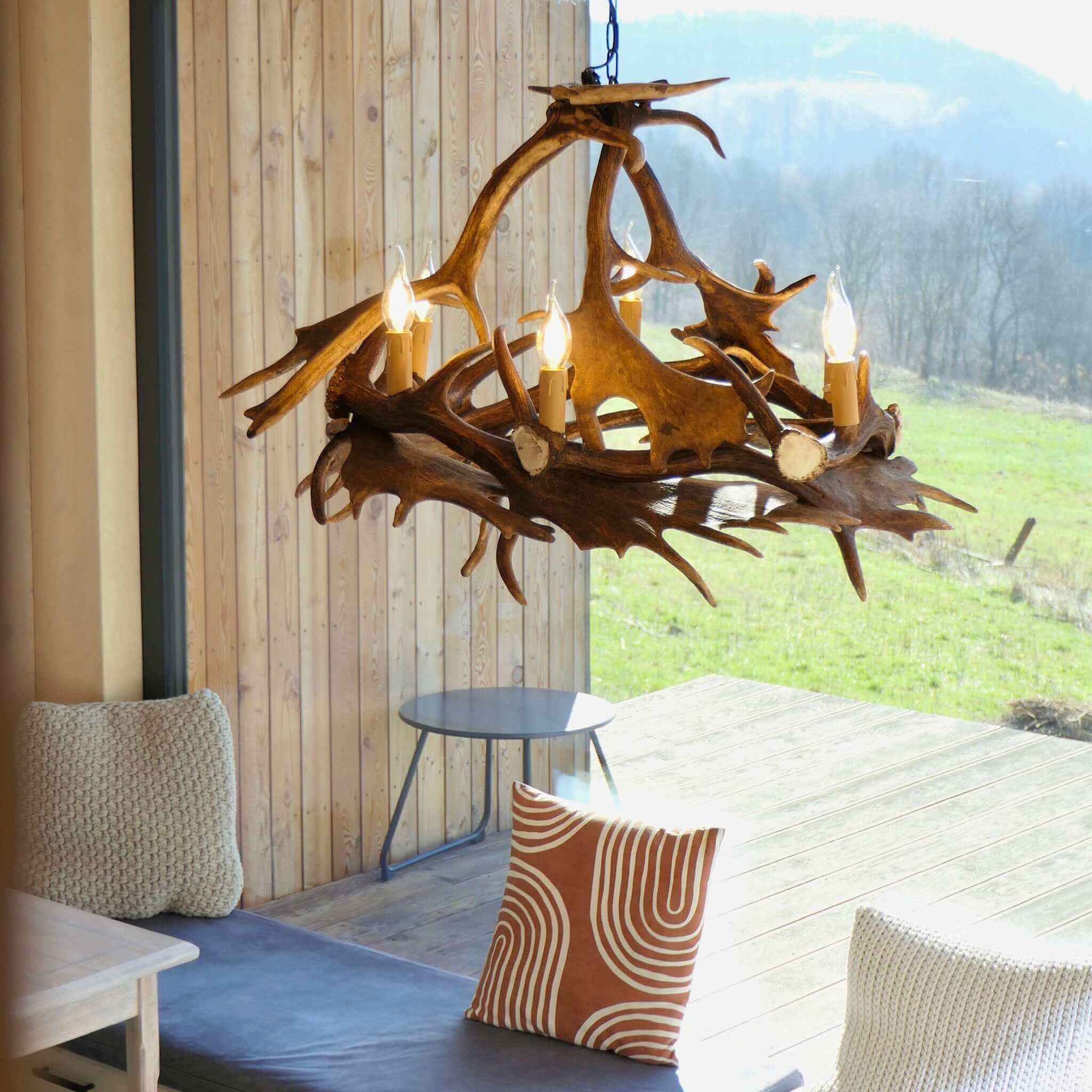 Real modern antler chandelier