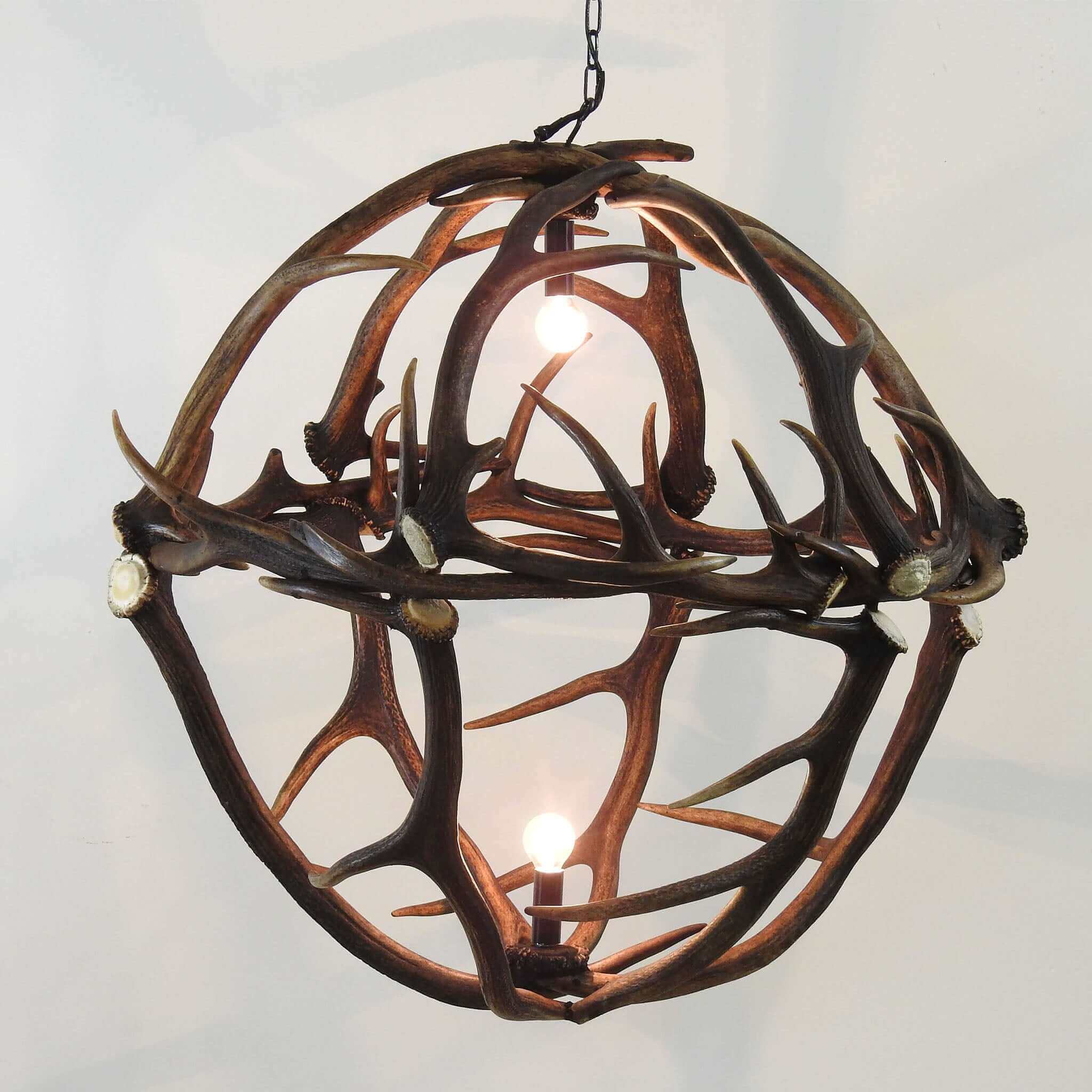 Globe antler chandelier