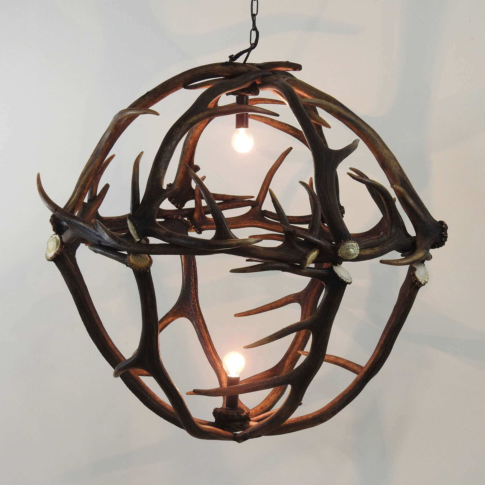 Globe antler chandelier