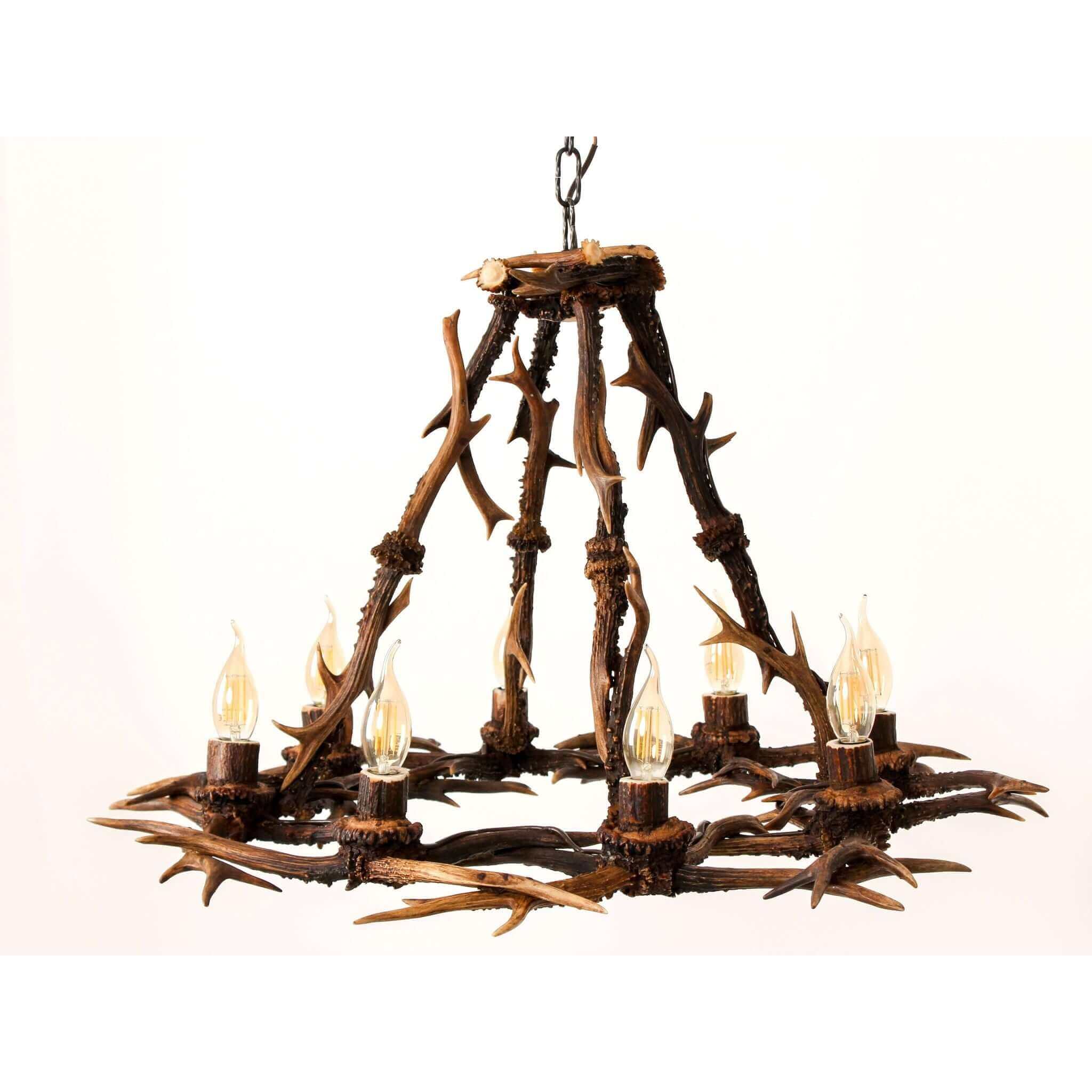 Real antler chandelier for 8 lights