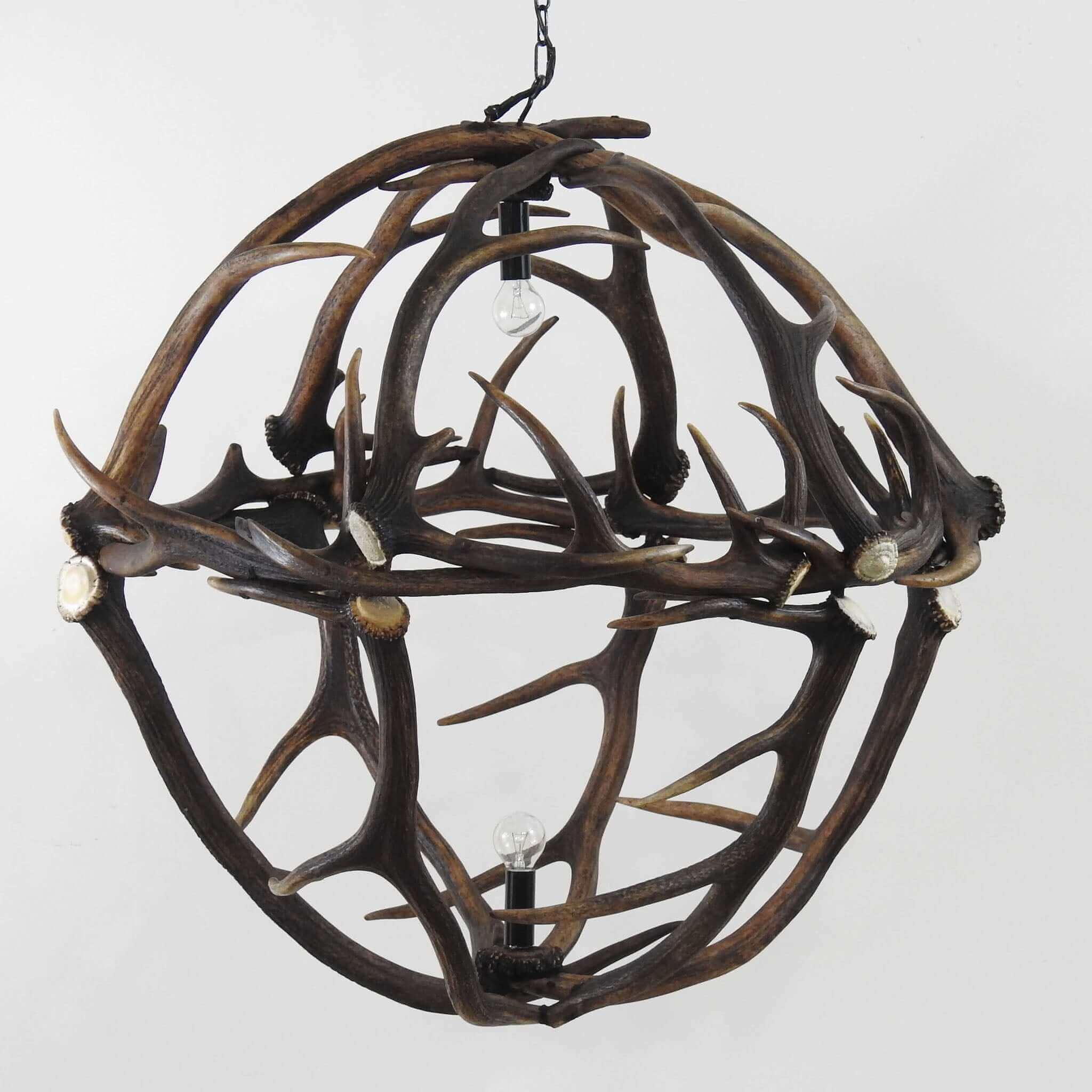 Globe antler chandelier