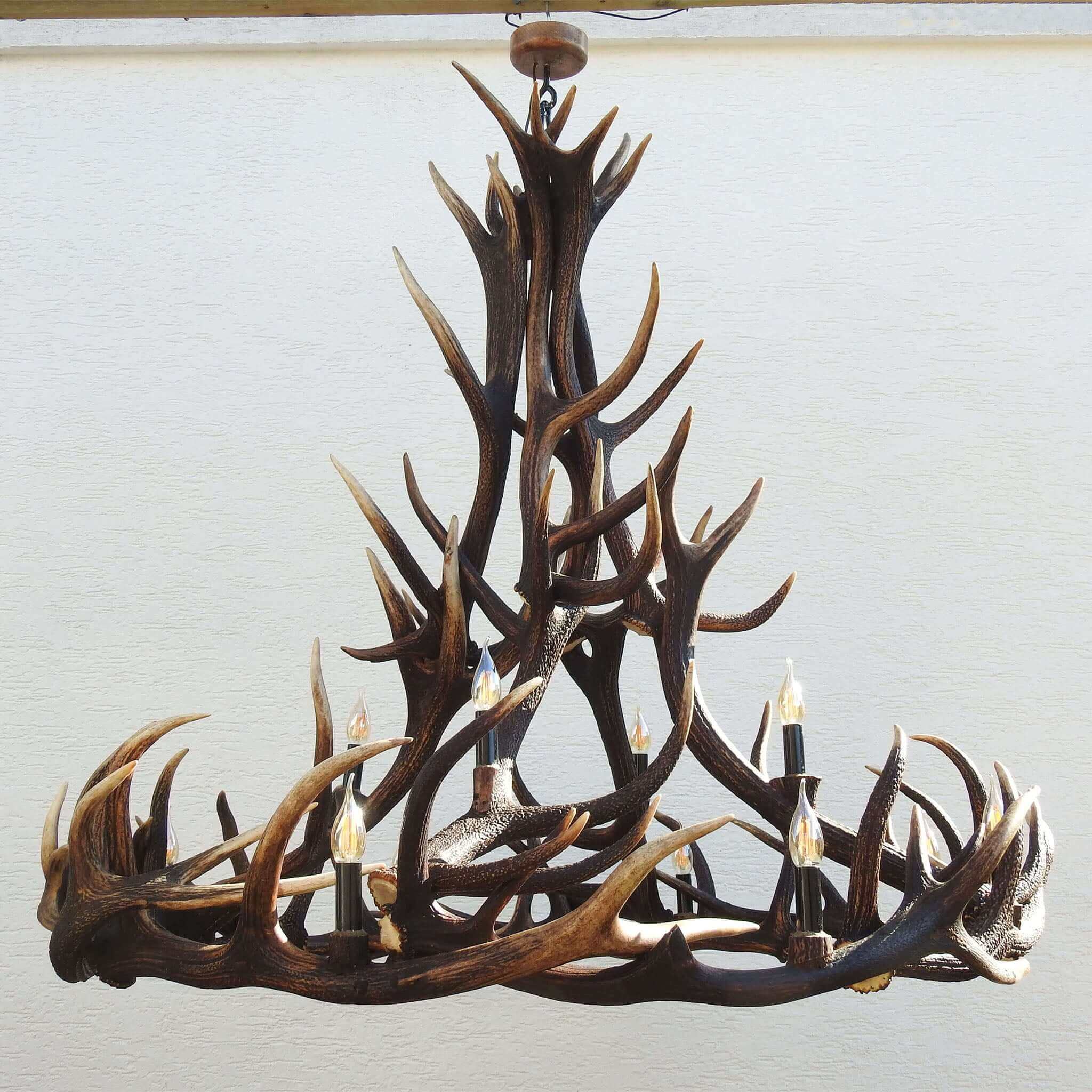 Large antler chandelier for 12 lights