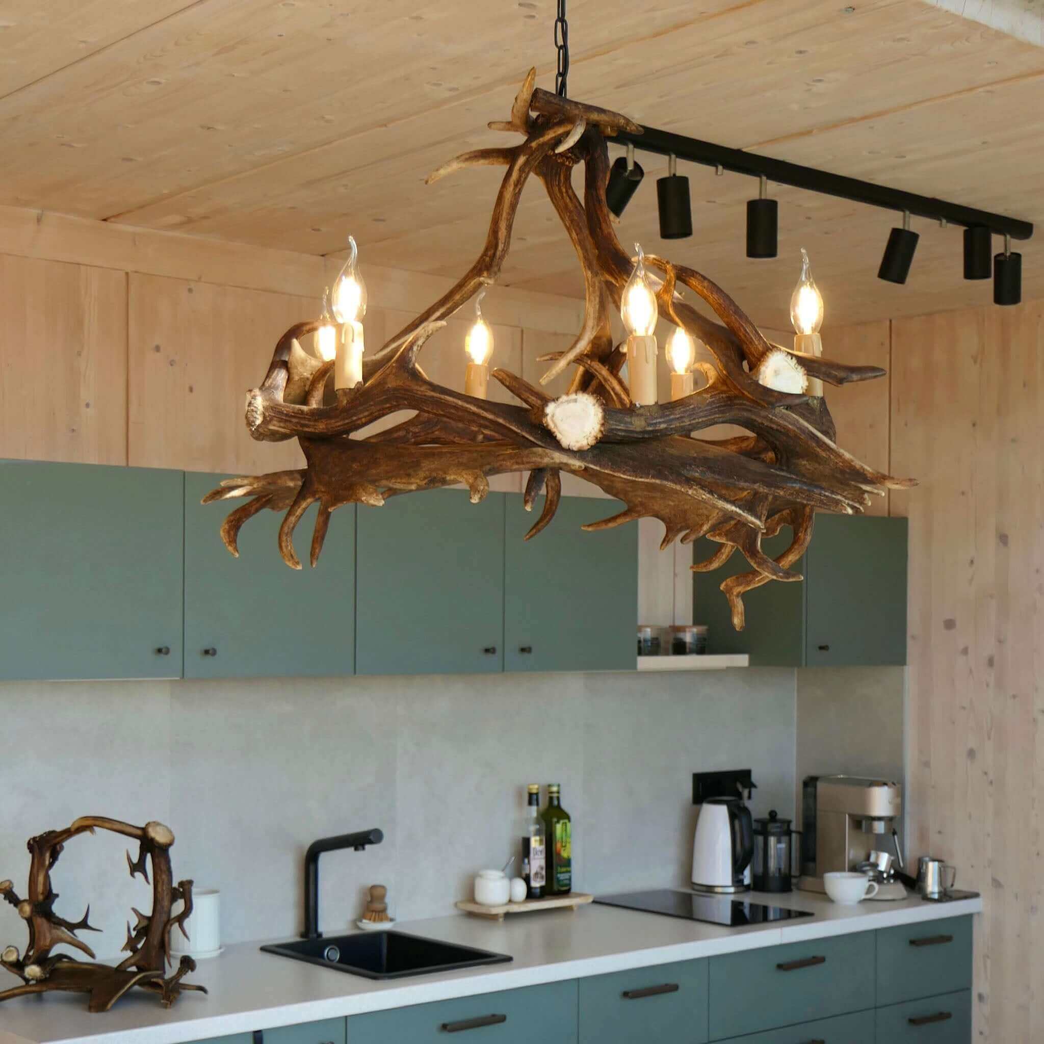 Real modern antler chandelier