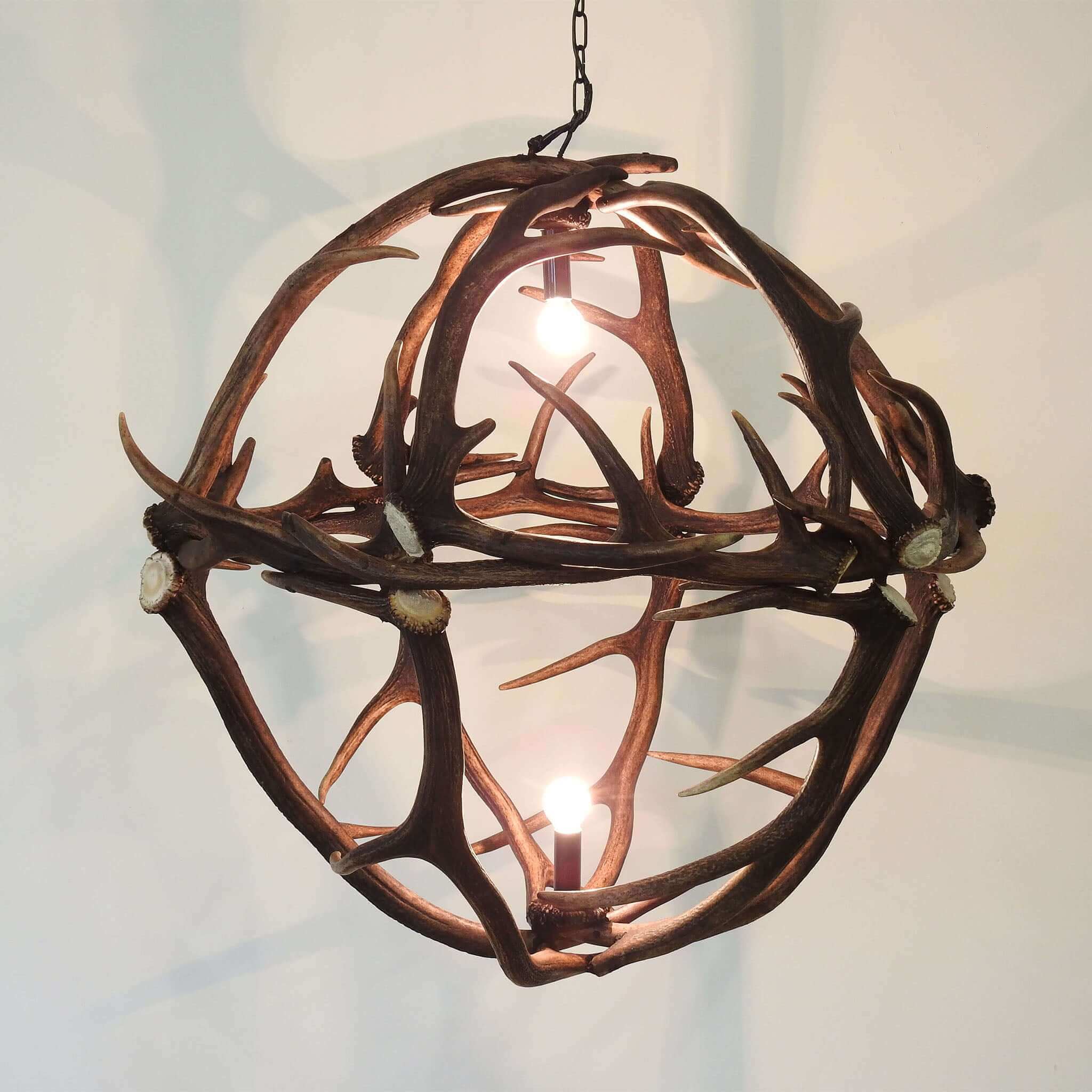 Globe antler chandelier