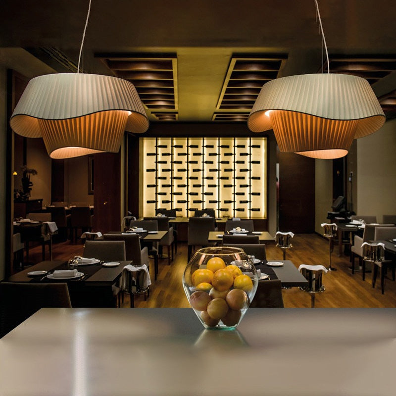 Noosa pleated pendant light, modern sculptural ceiling lamp, dimmable interior lighting