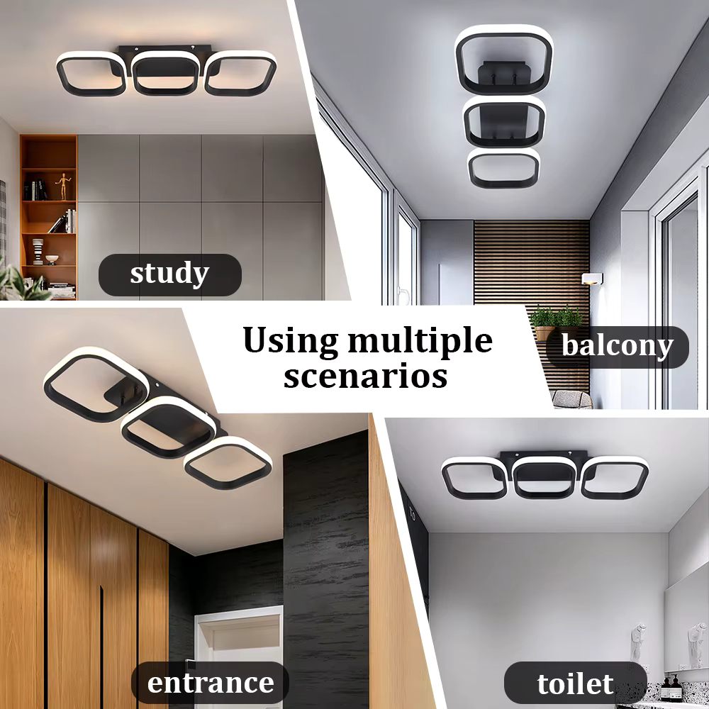 Three ring ceiling light