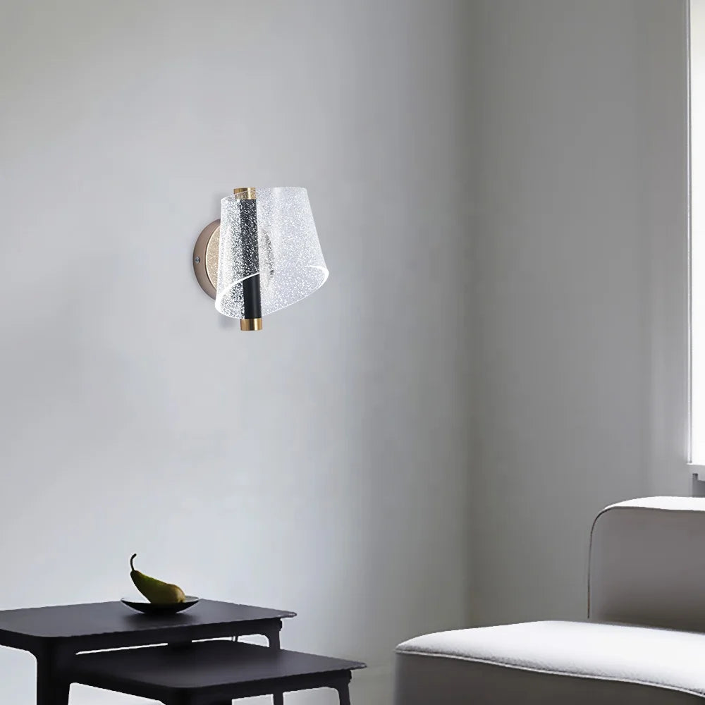 Golden bedroom wall light