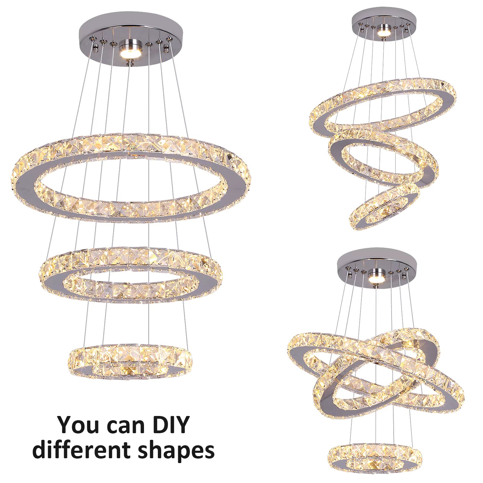 Crystal spiral pendant light