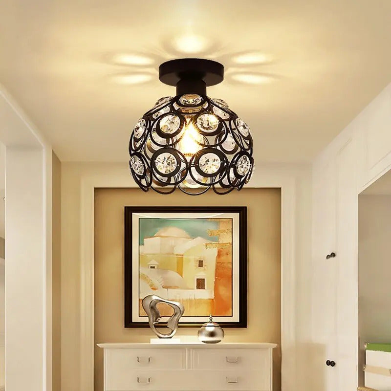 Retro crystal ceiling light