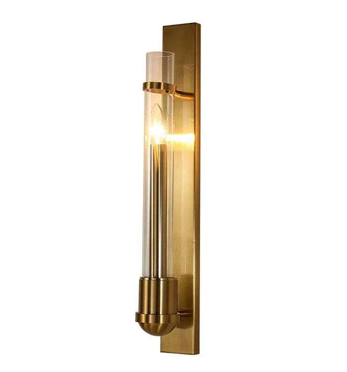 Tall crystal wall light