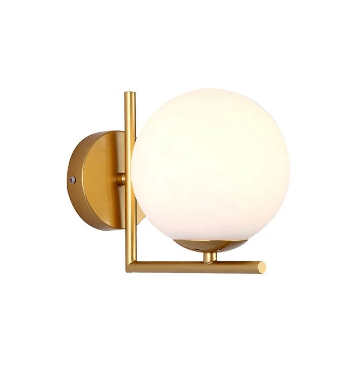 Globe glass wall light