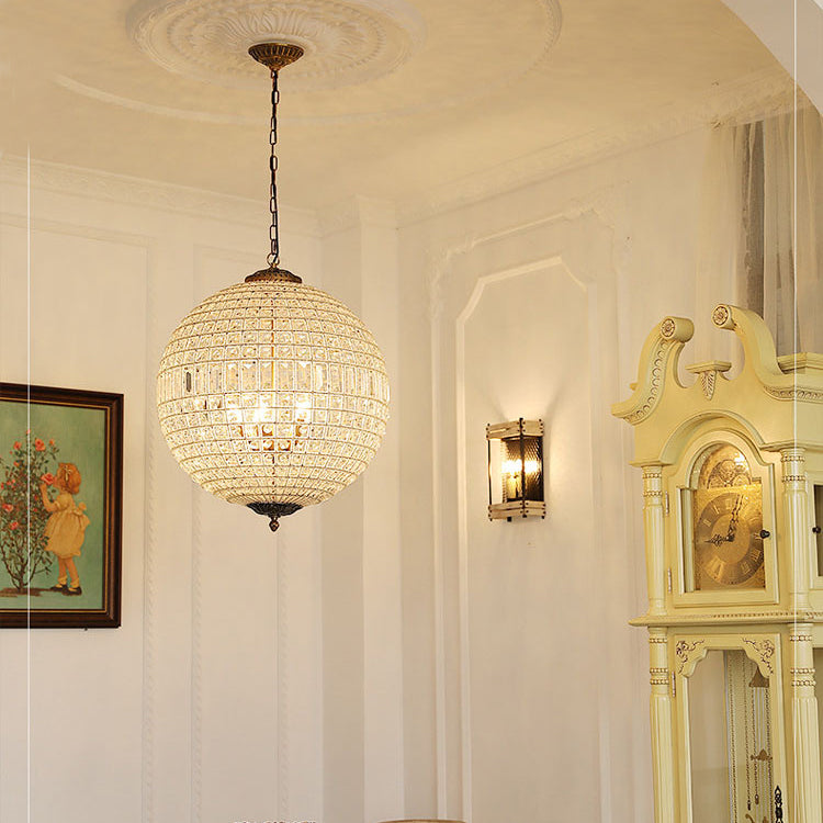 French empire crystal chandelier bronze round pendant light for living room and hotels