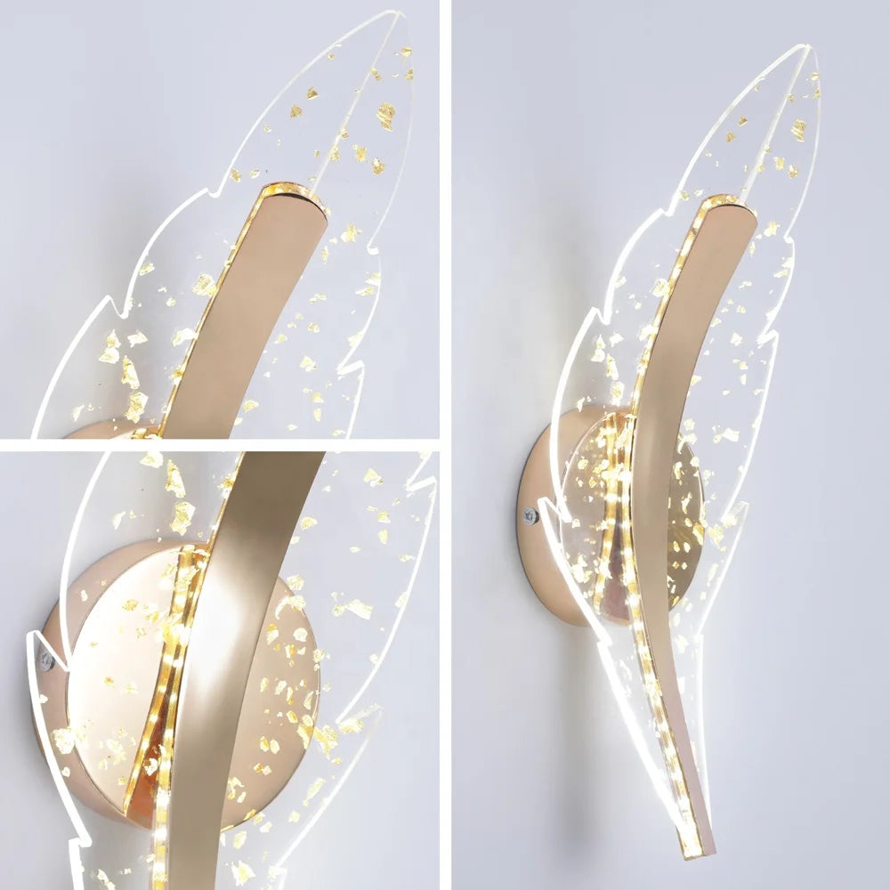 Feather shape wall light