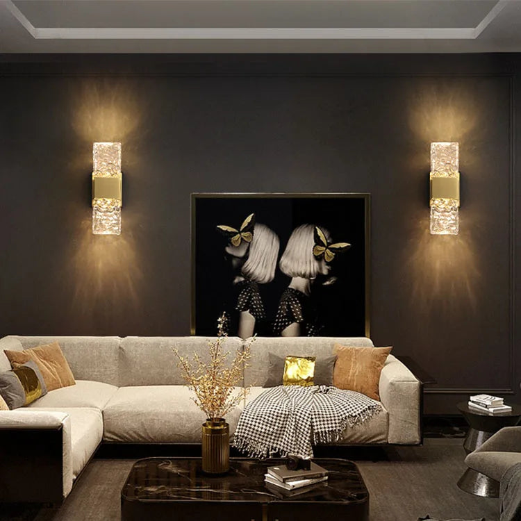Crystal LED wall light