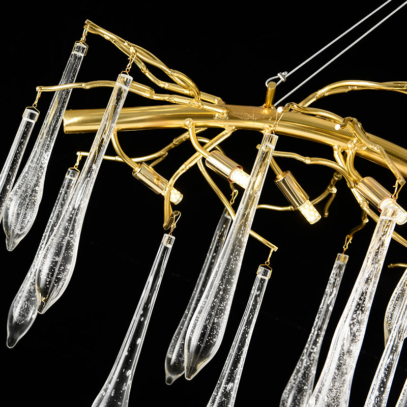 Gold crystal pendant chandelier modern luxury hanging lamp