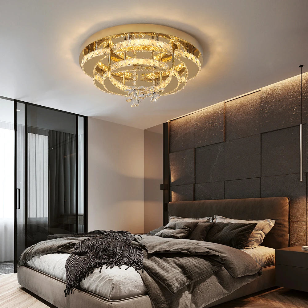Royal ring ceiling light – LED chandelier with remote control