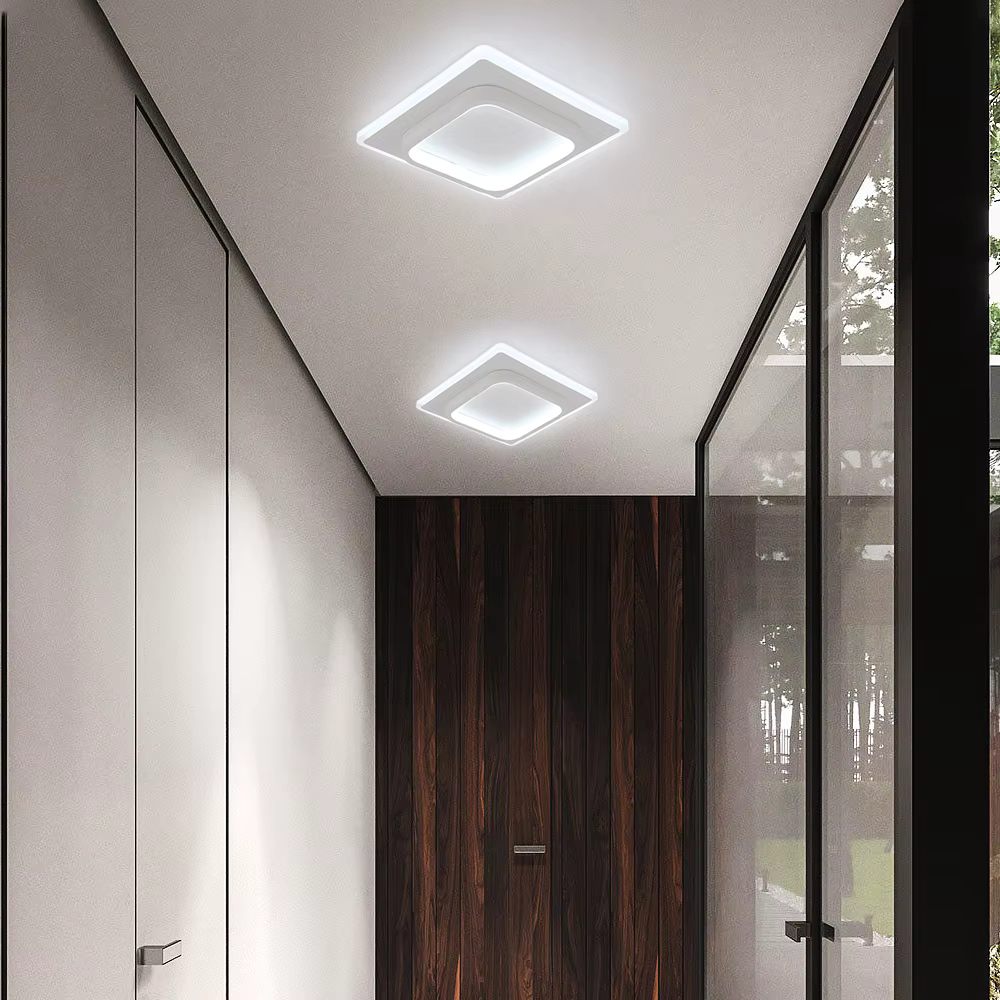 Square minimal ceiling light