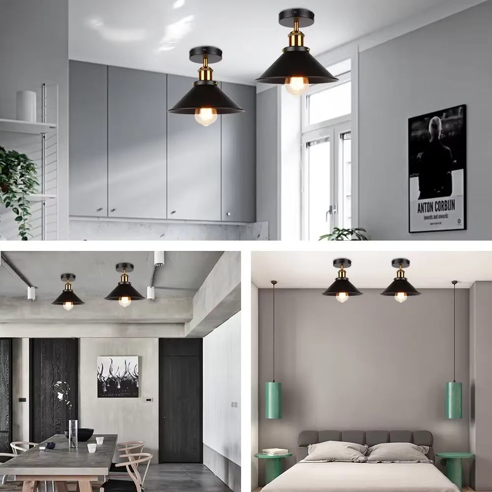 Retro industrial iron ceiling light