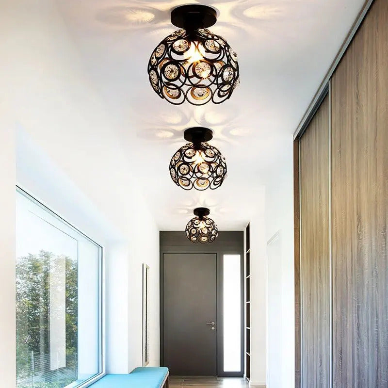 Retro crystal ceiling light