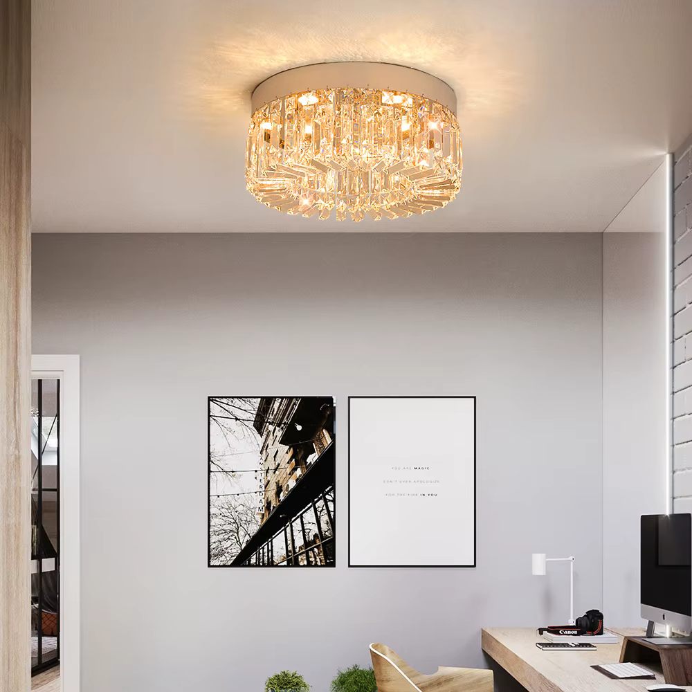 Round crystal ceiling light