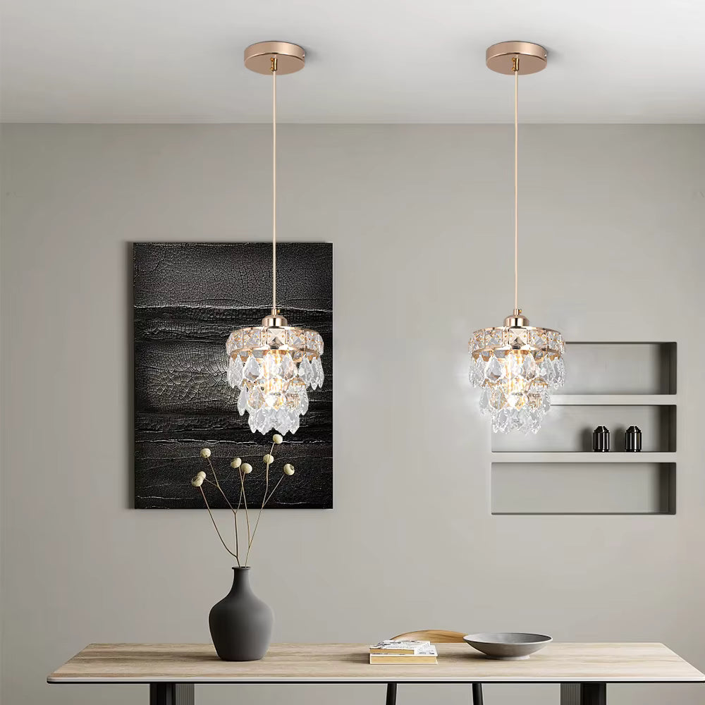 Crystal petal pendant light for kitchen island