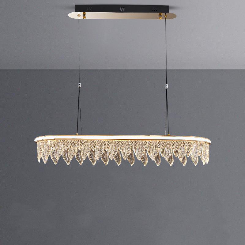 Modern LED crystal chandelier pendant ceiling lamp with gold finish for dining and living room
