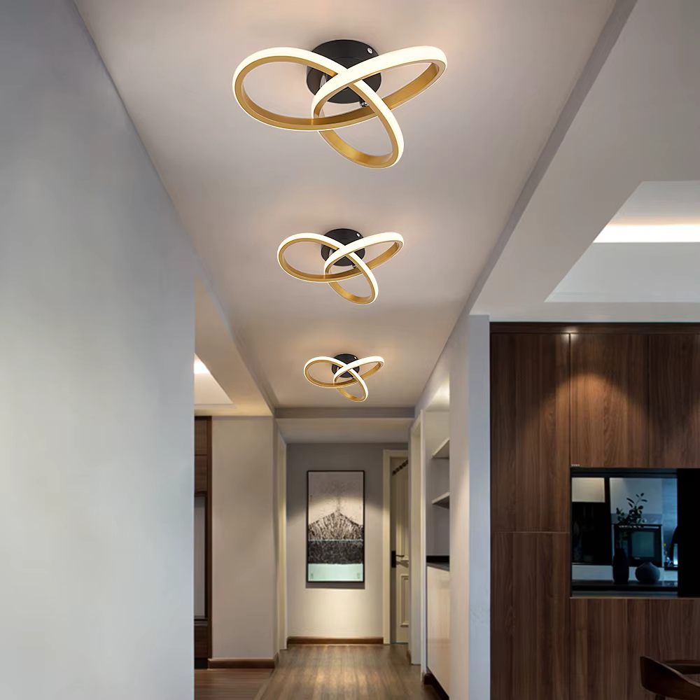 Twisted ring ceiling light