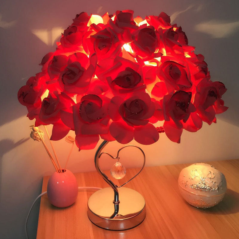 Romantic rose table lamp, warm led night light, home decor gift