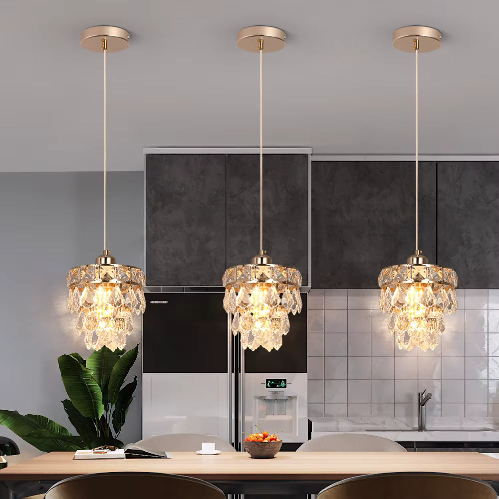 Crystal petal pendant light for kitchen island