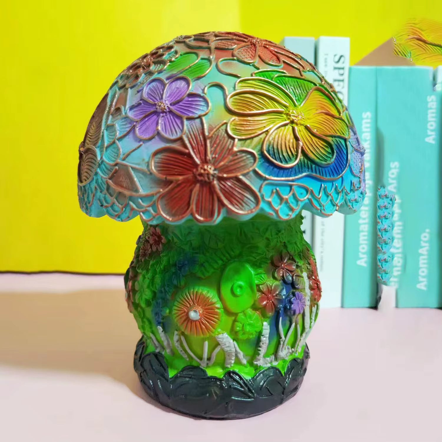 Resin table lamp, modern design, warm led light, usb switch