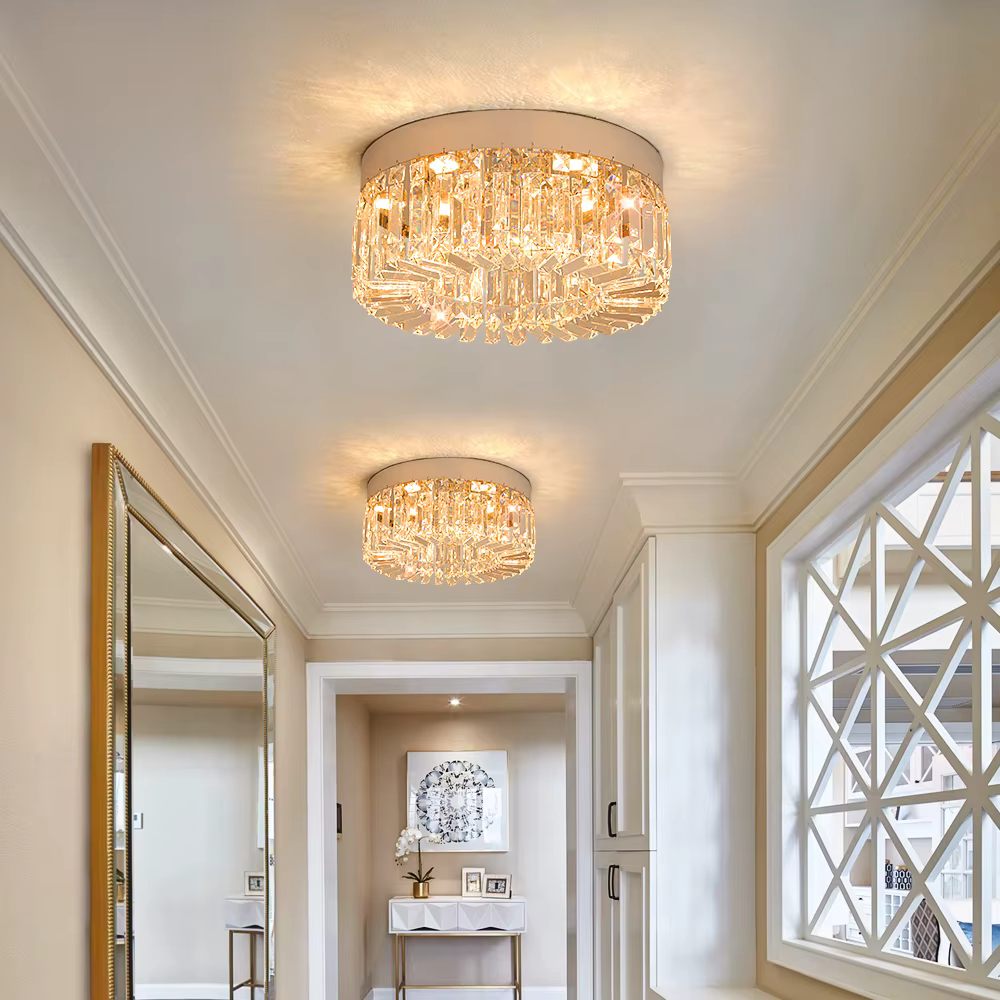 Round crystal ceiling light
