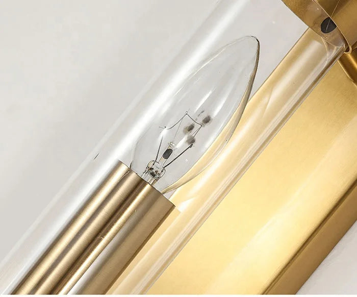 Tall crystal wall light