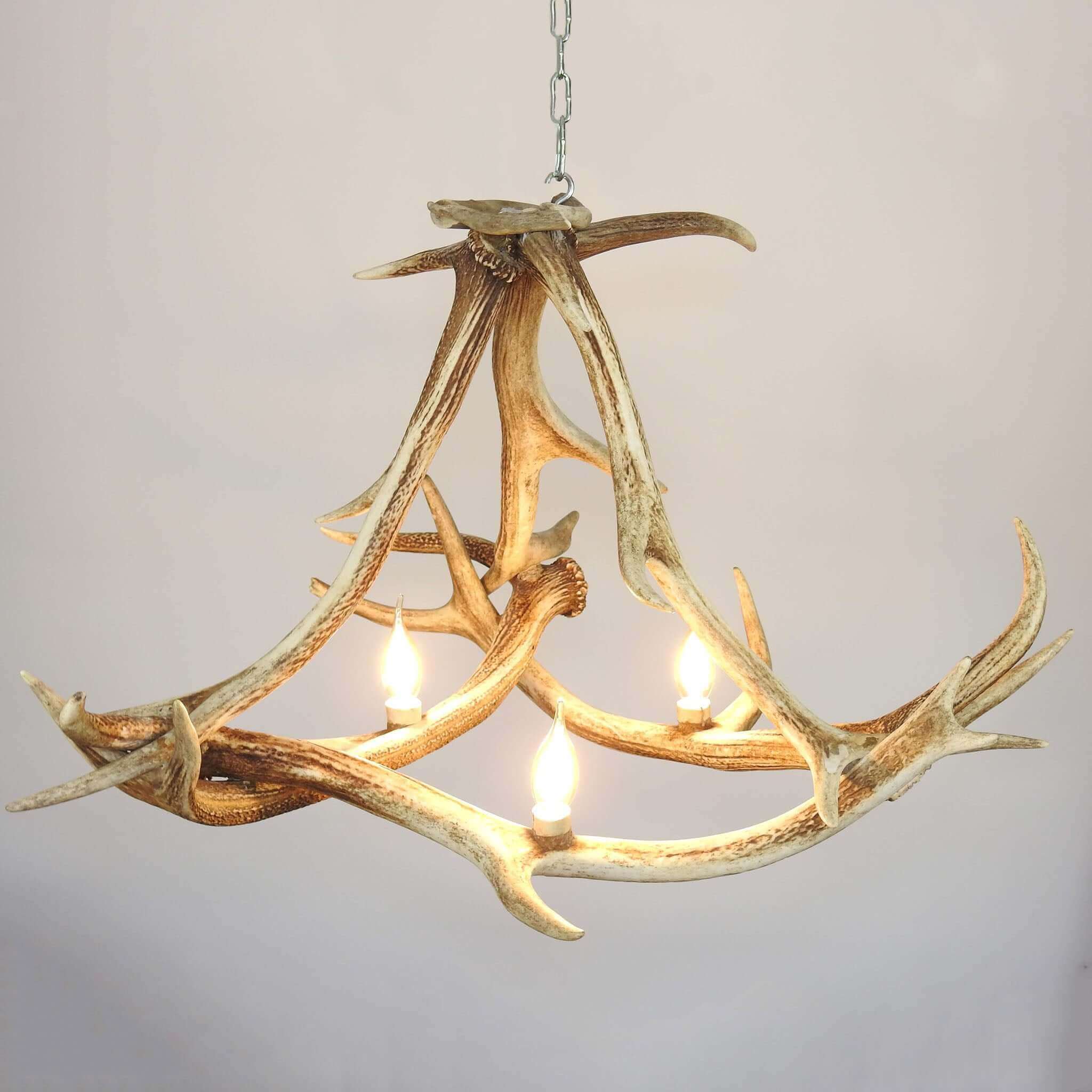 White triangle antler chandelier