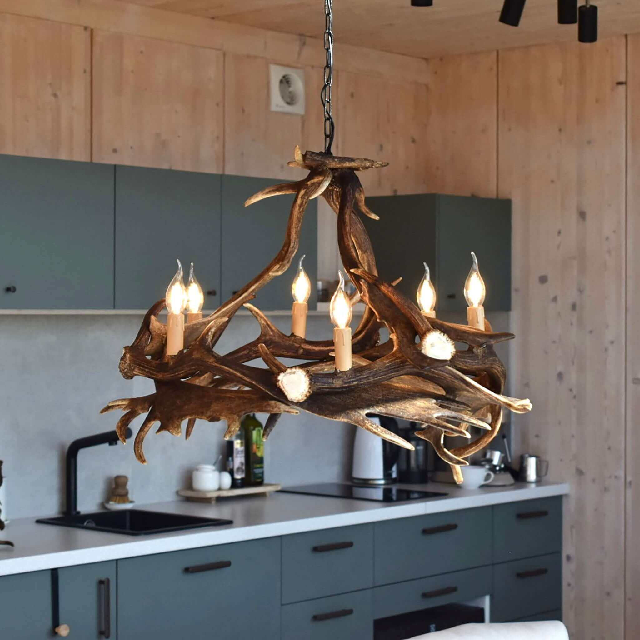 Real modern antler chandelier