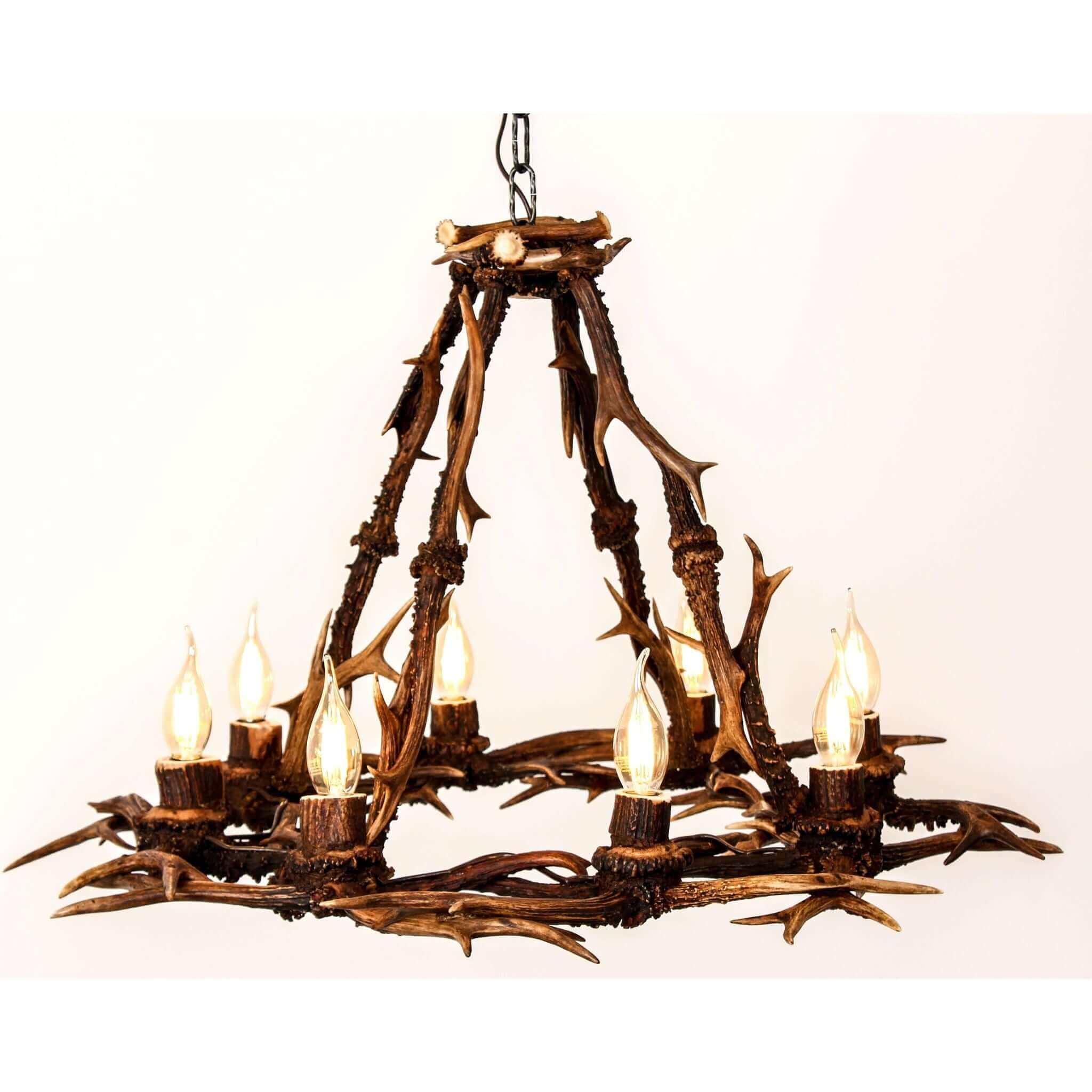 Real antler chandelier for 8 lights
