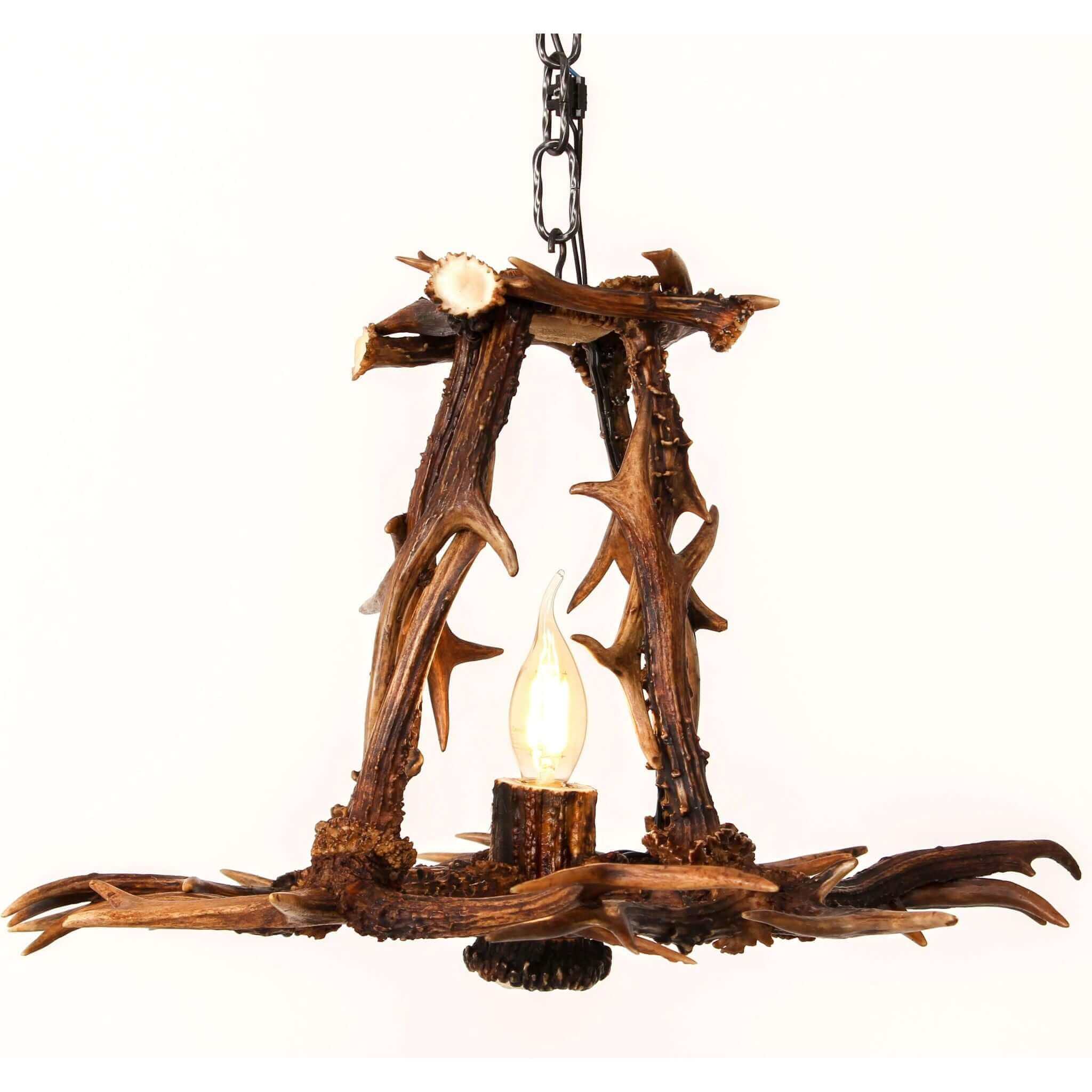 Small antler chandelier for 1 light