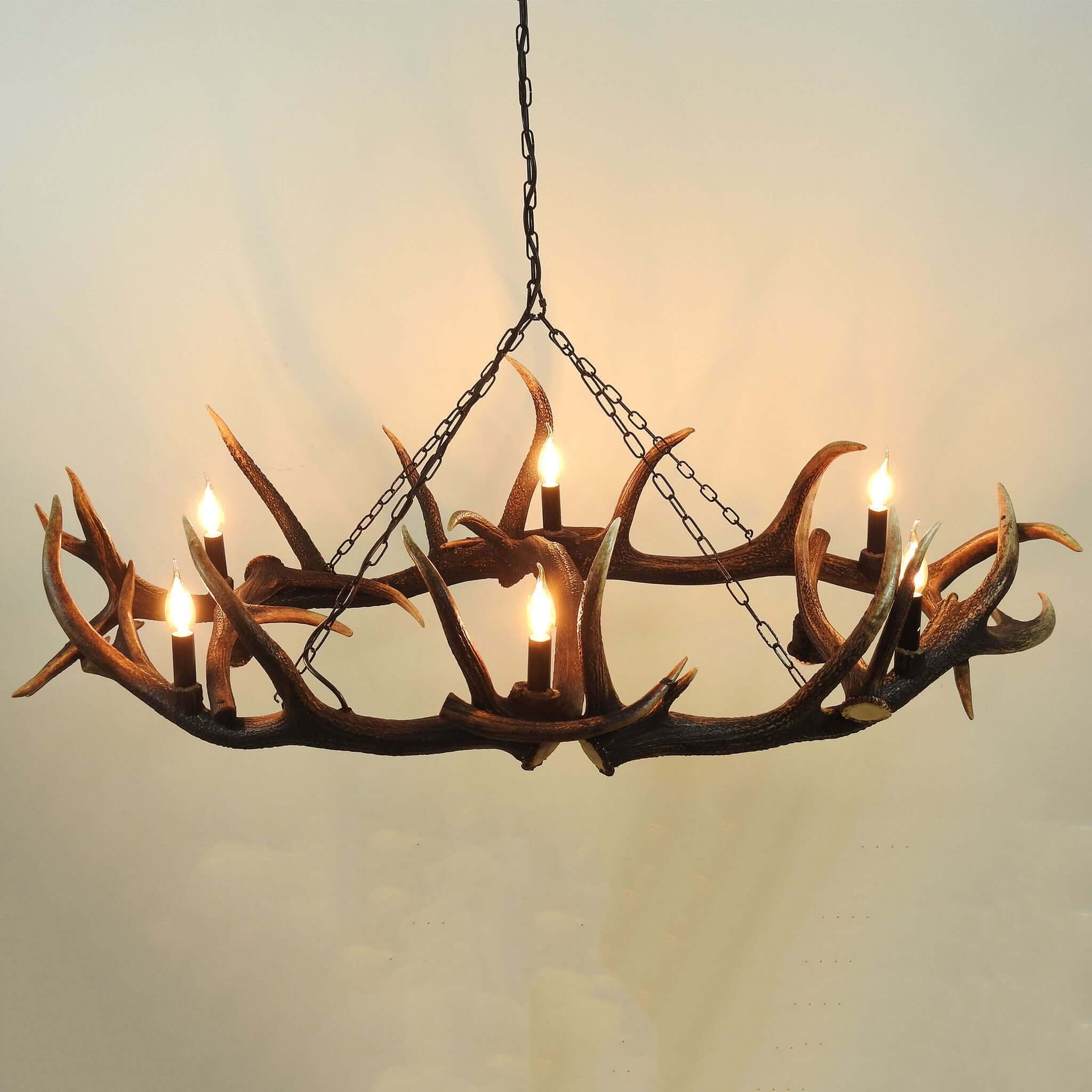 Elipse antler chandelier for 6 lights with downlights