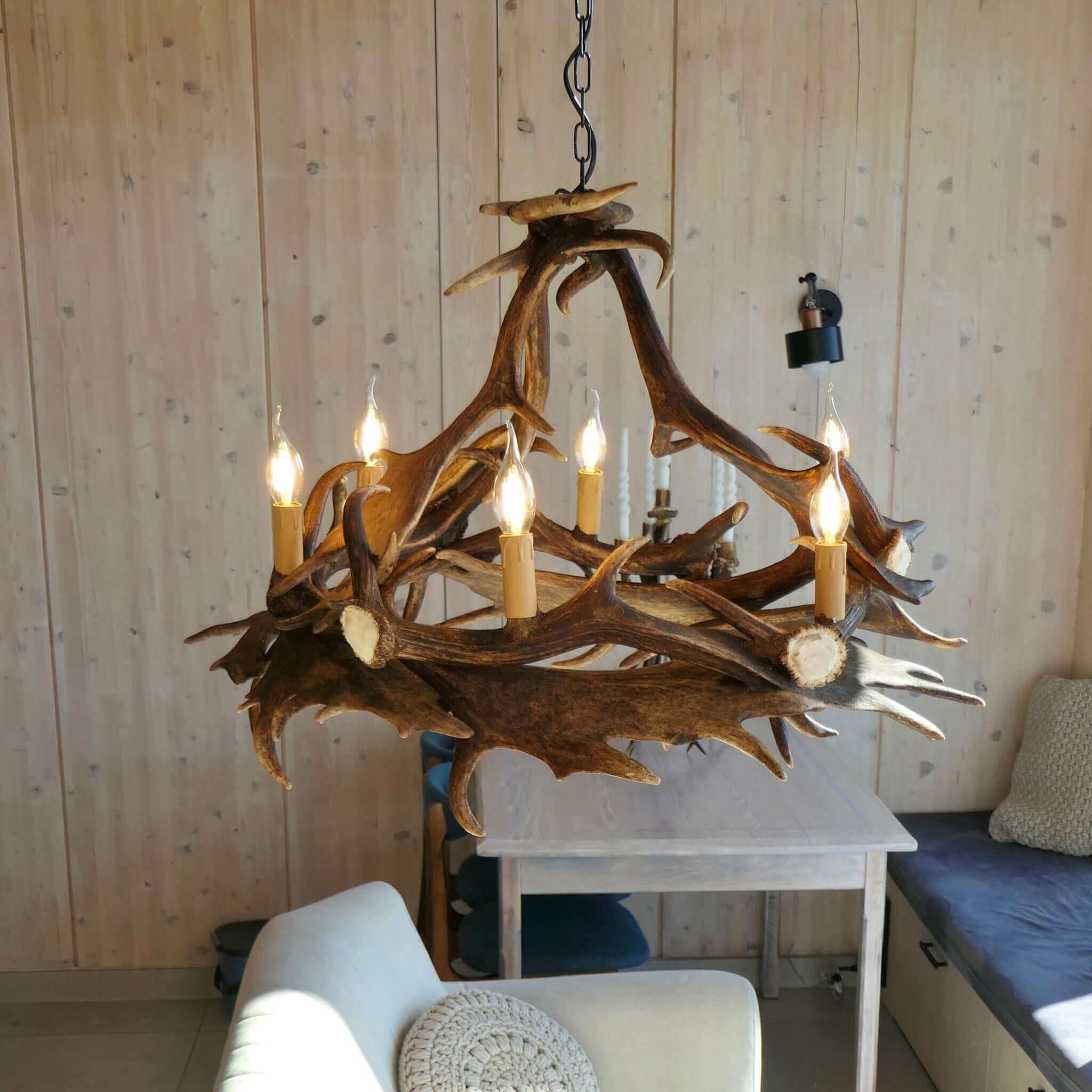 Real modern antler chandelier