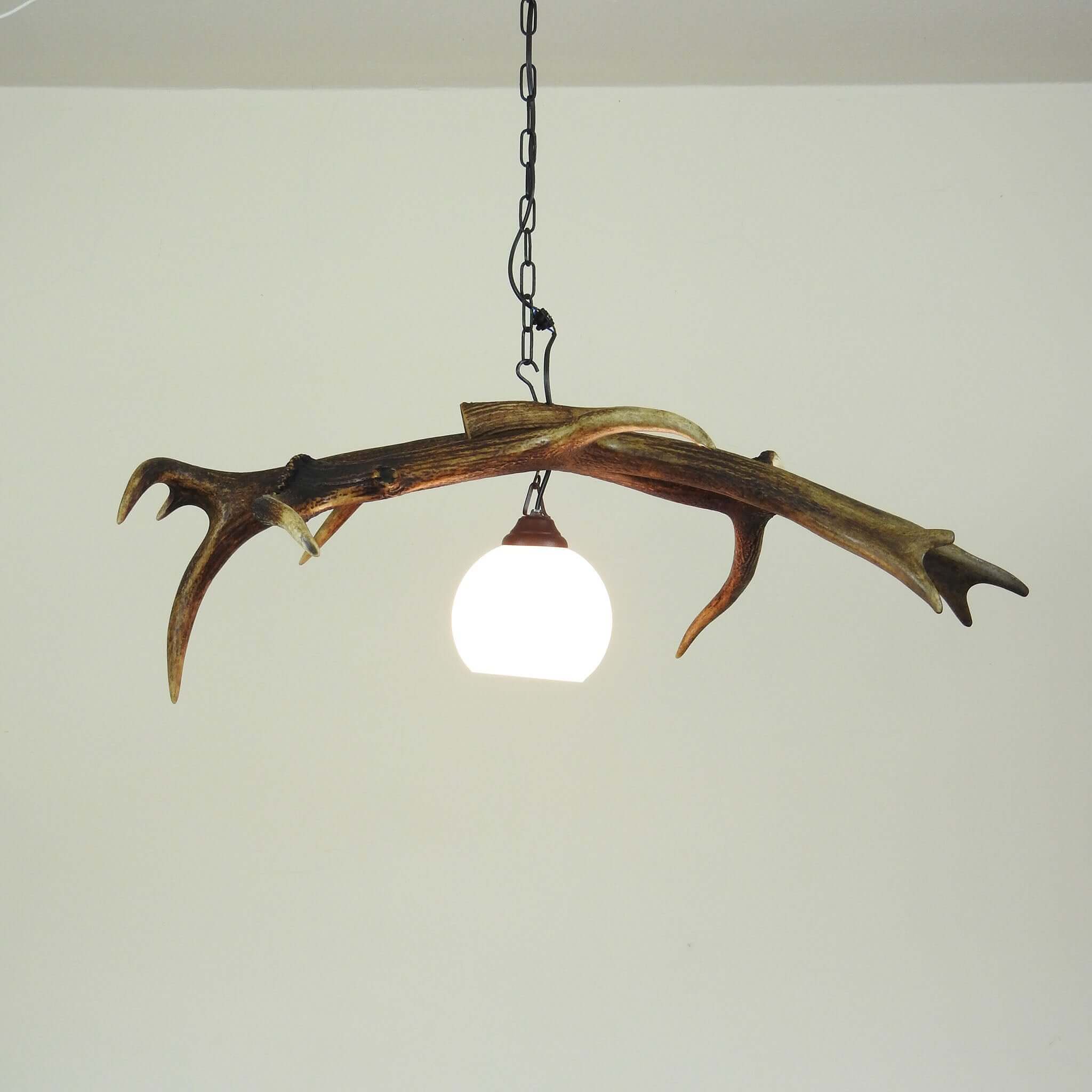 Real low ceiling antler lamp