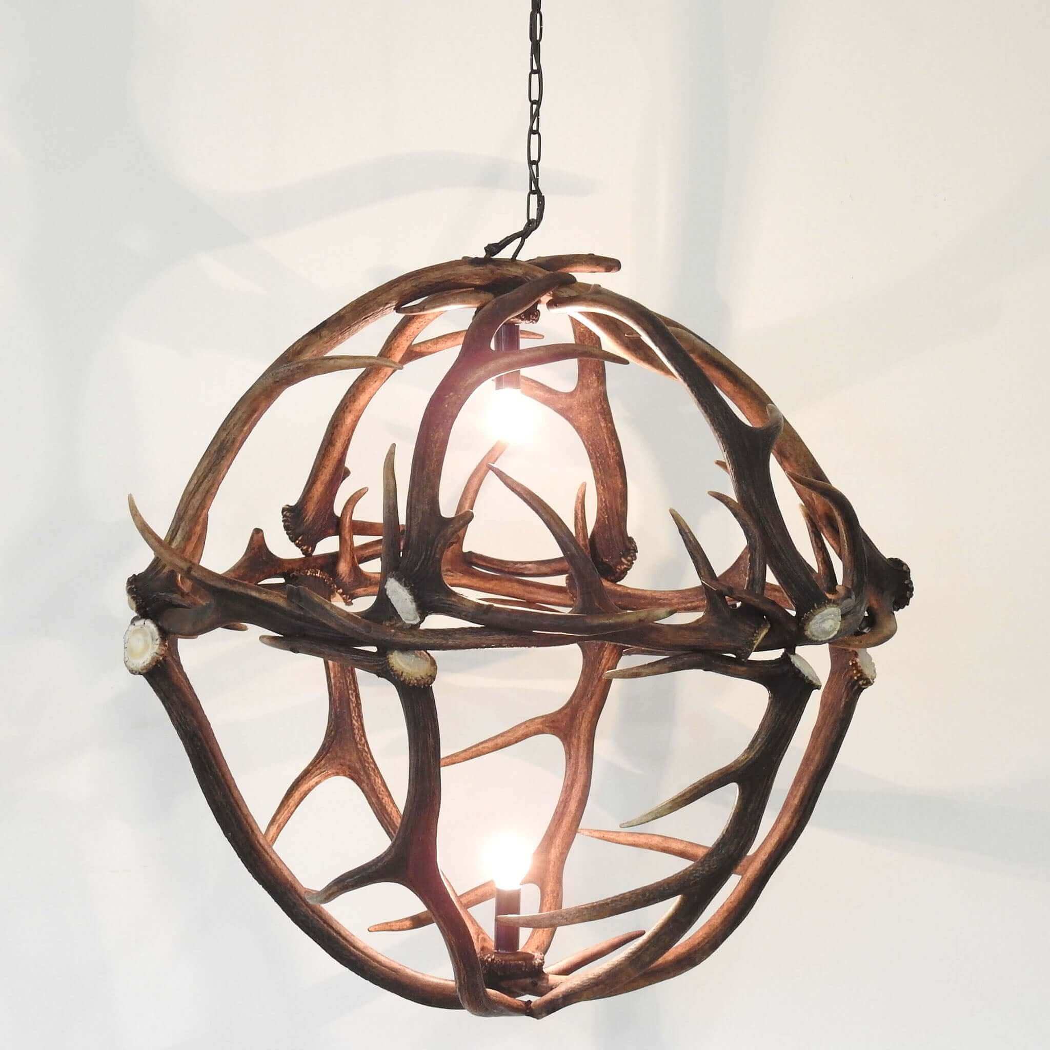 Globe antler chandelier