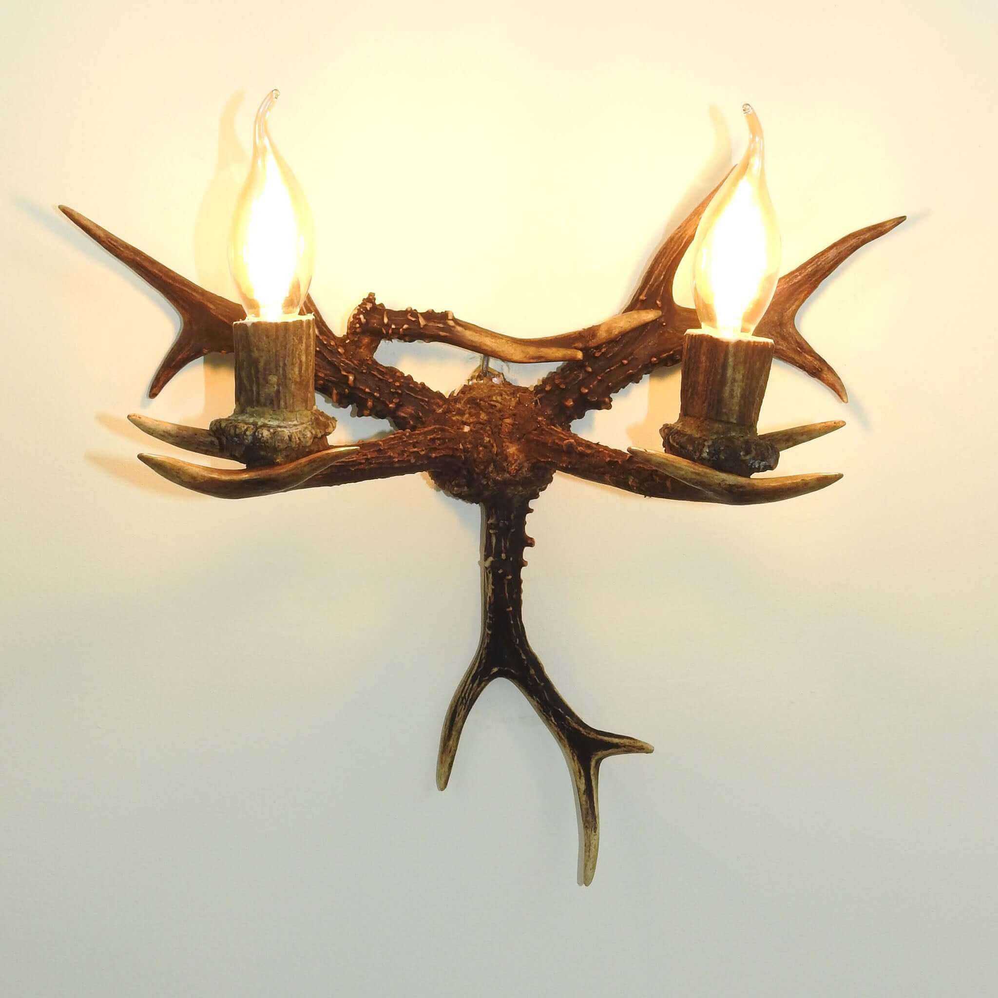 Real antler sconce for 2 lights