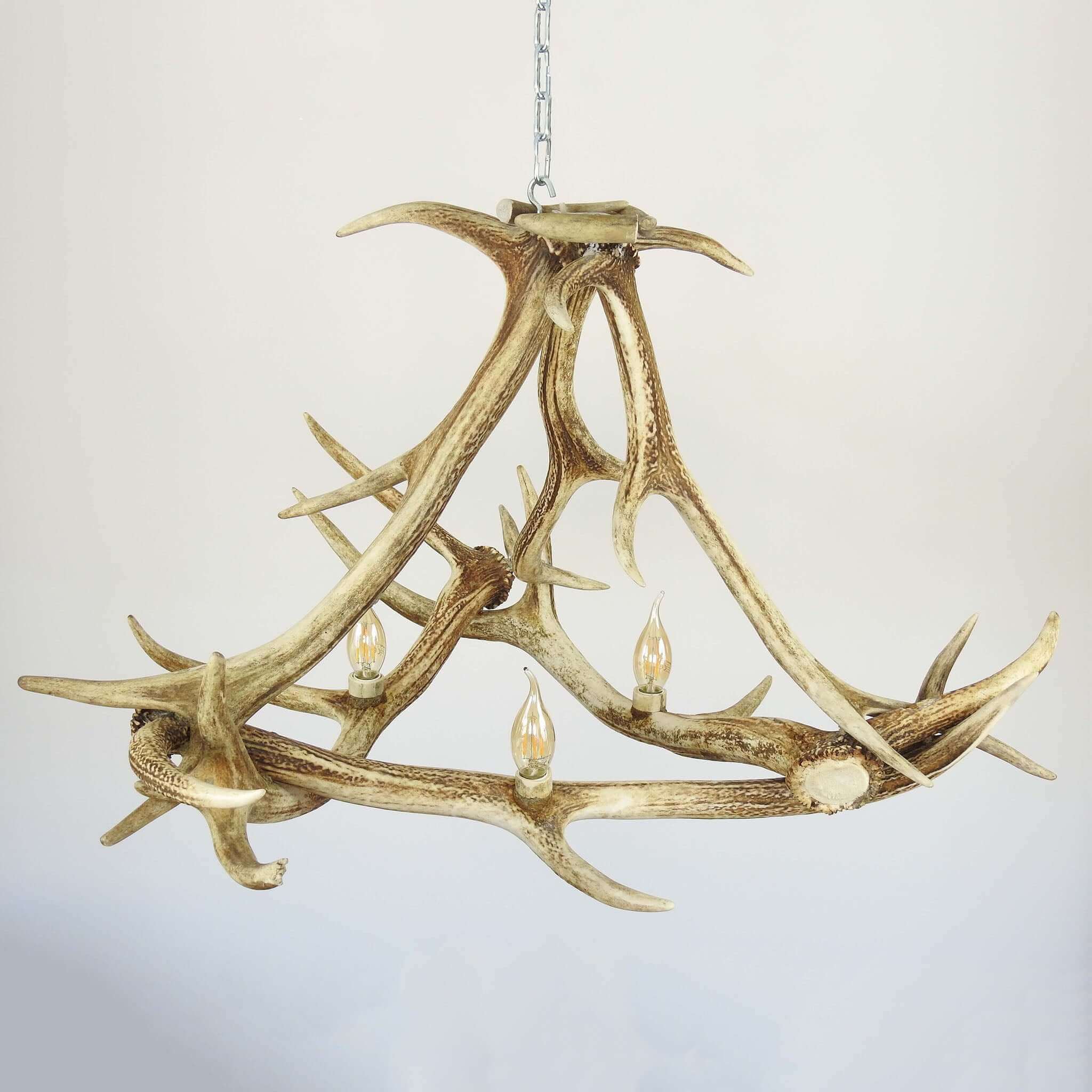 White triangle antler chandelier