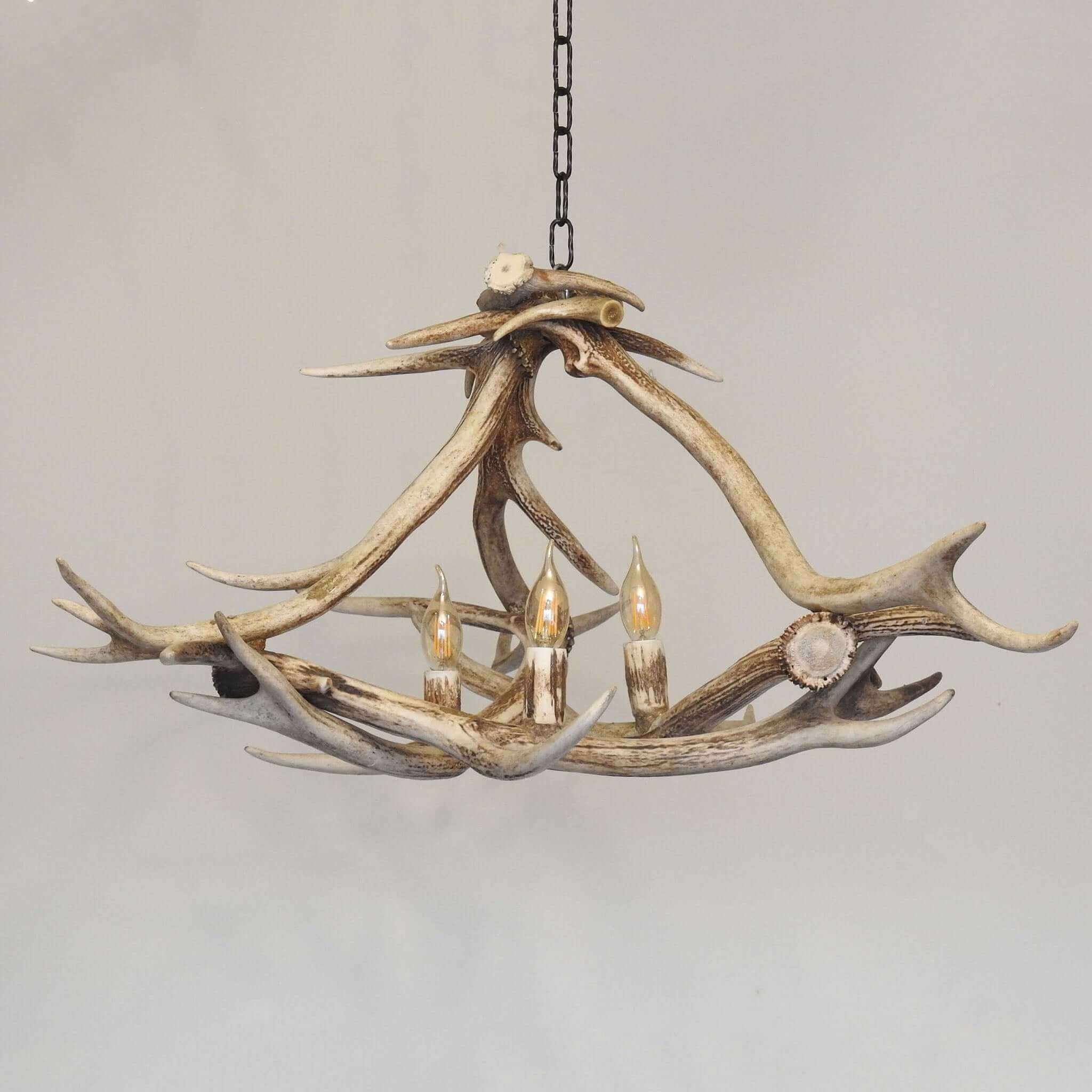 White triangle antler chandelier